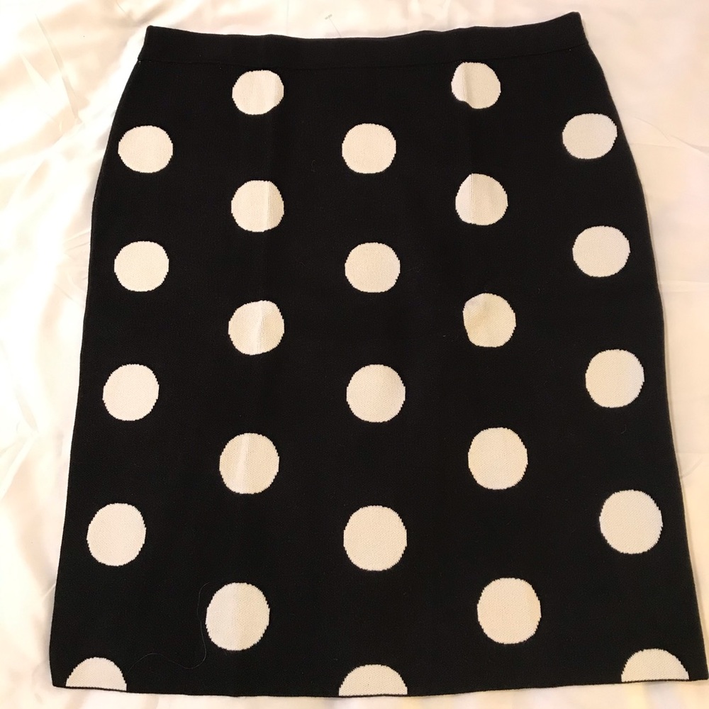 NWT Ann Taylor Factory B/W Dot Sweater Skirt Sz L